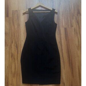Womens Ann Taylor Black Sleeveless V-Neck Lined Little Black Dress SZ 4